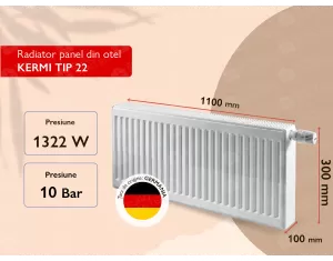 Steel panel radiator KERMI TIP 22 300x1100