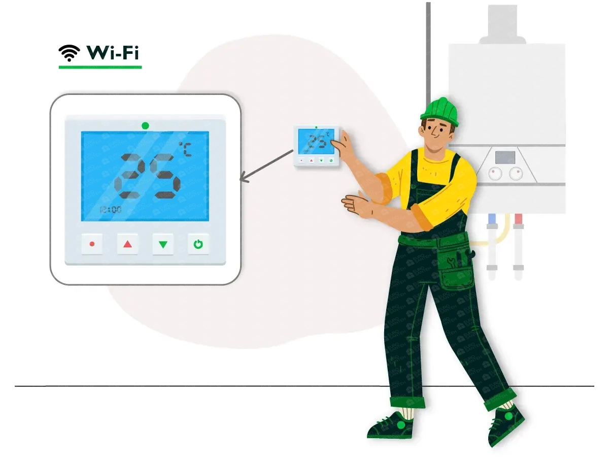 Connection of a wireless room thermostat (Wi-Fi)