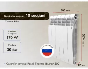 Calorifer bimetal Royal Thermo BiLiner 500 Alb