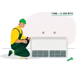 Dismantling or installation of the internal unit of the air conditioner of the console type 7000-12000 BTU