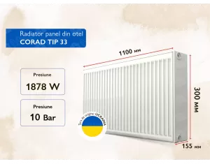 Radiator panel din otel CORAD TIP 33 300x1100