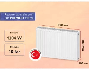 Steel panel radiator DD PREMIUM TIP 22 300x900