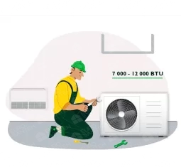 Dismantling or installation of the external unit of a console type air conditioner 7000-12000 BTU