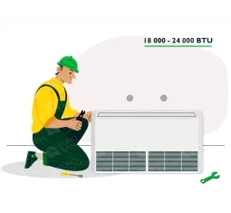 Dismantling or installation of the internal unit of the air conditioner of the console type 18000-24000 BTU