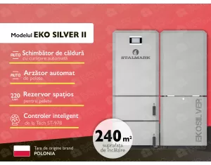 Cazan combustibil solid Stalmark Eko Silver II 24Kw + Ventilator