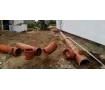 Установка канализационных труб диаметром 200 мм