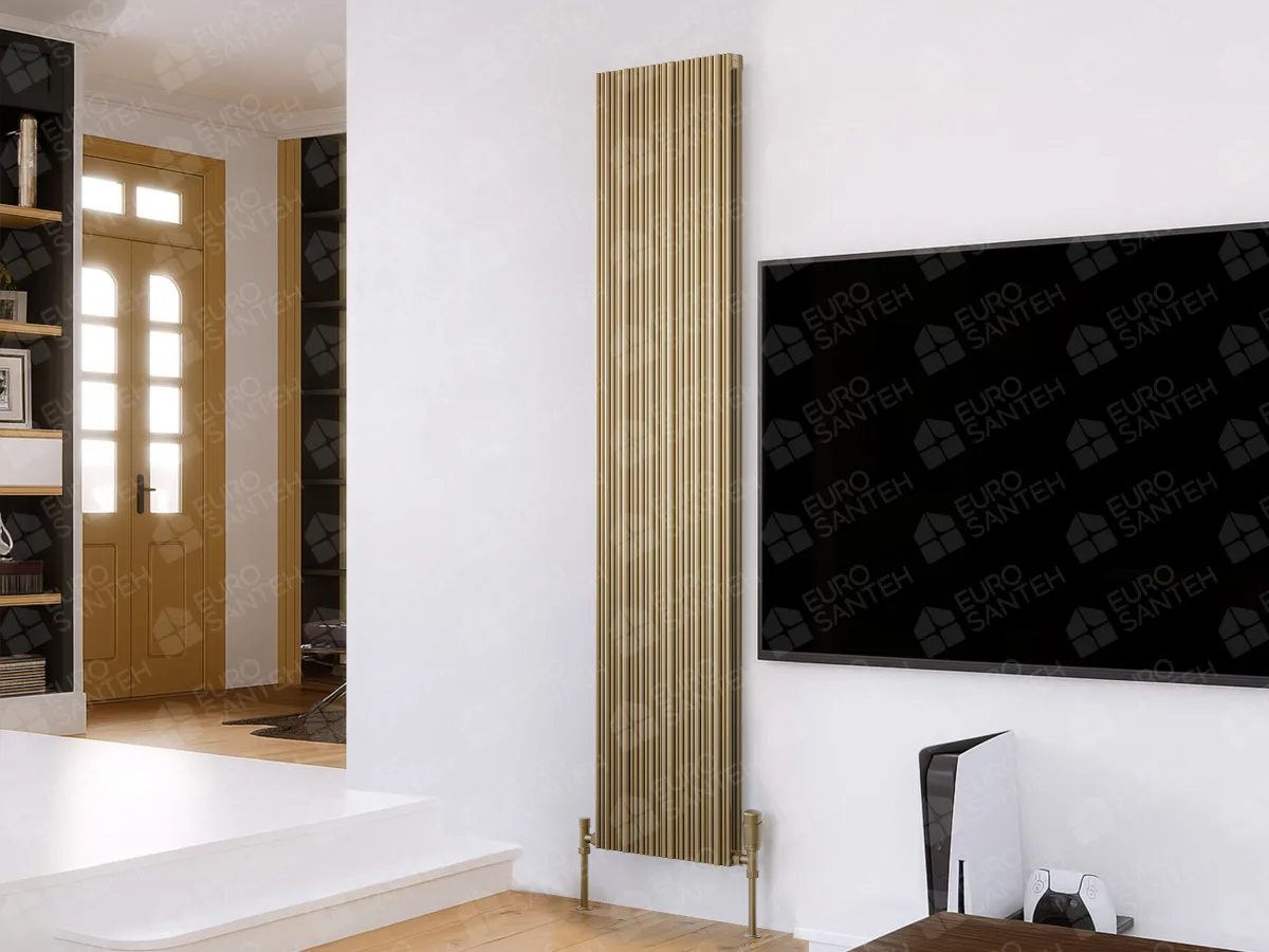 Дизайнерский радиатор LOJIMAX, коллекция BAMBOO DOUBLE Высота 300 мм. Ширина 239 мм. BRONZE MATT ANODISING