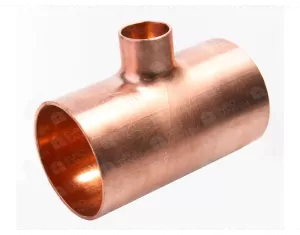 Reducing copper tee for welding connection, diameter 28x15x28 mm