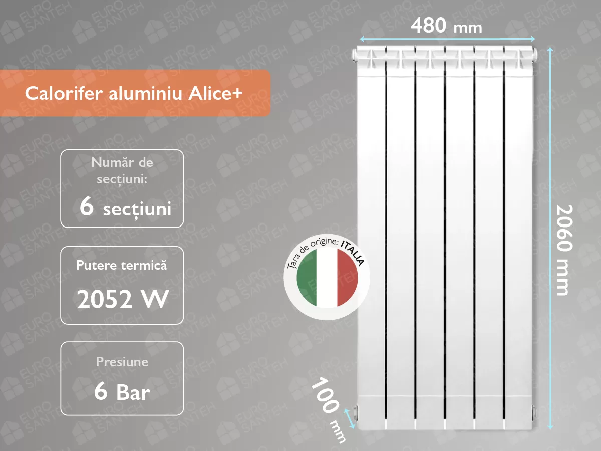 Calorifer aluminiu Alice+ 2000 (6 elem.)