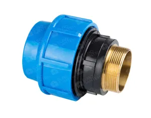 Brass compression adapter PN 10 bar, d. 20 x 1/2 (male)