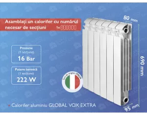 Aluminum radiator GLOBAL VOX EXTRA H600