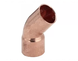 Copper angle for welding, 45 degrees, d.28 mm. MF