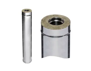 Pipe L-1000 mm (stainless steel 430/304) insulated for chimney CORAX Ø 300-280 mm (stainless steel 430/304)