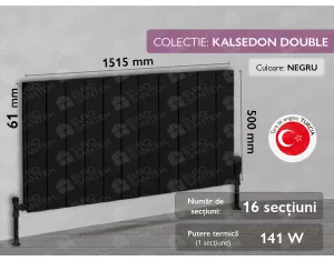 LOJIMAX radiator, KALSEDON DOUBLE, height 500 mm, length 1515 mm. (Color Black)