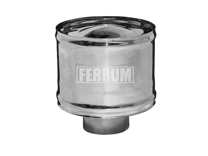 Terminal conic cu palariecu protectie vantului FERRUM d.180 mm (inox 430/0,5 mm)