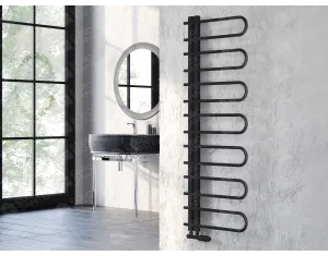 LOJIMAX designer towel warmers, CORTE collection, Matte Black