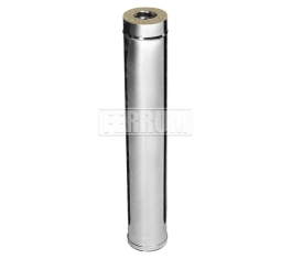 Insulated pipe for FERRUM chimney d.130-200 mm, L-1000 mm (stainless steel 430 / 0.5 mm)