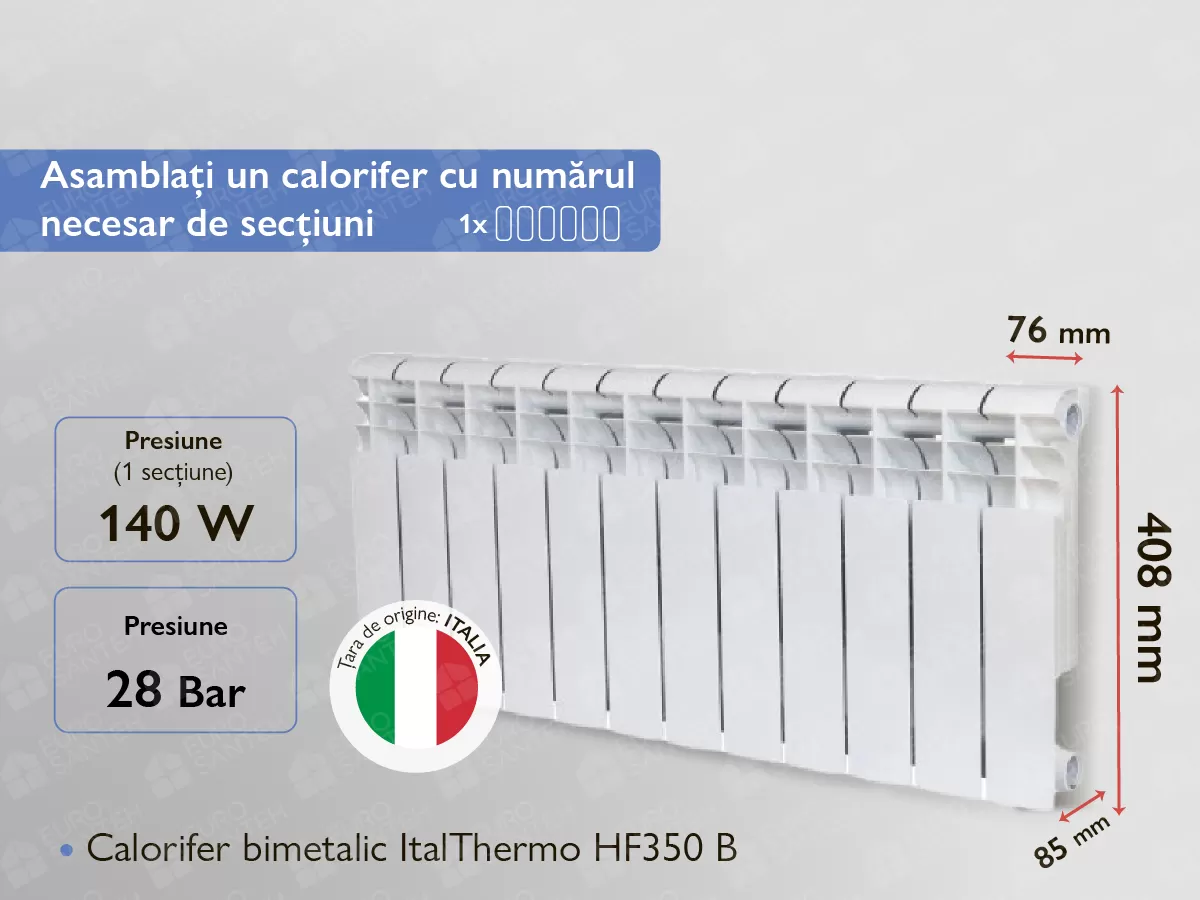 Bimetallic radiator ItalThermo HF350 B