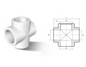 Cross made of polypropylene (PPR) d.25