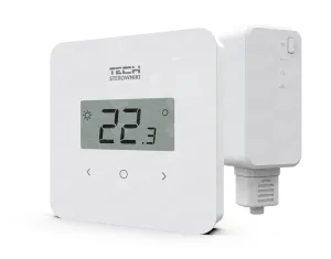 Termostat de cameră fără fir, programabil, cu ciclu săptămânal Tech EU T-2.2 (alb)