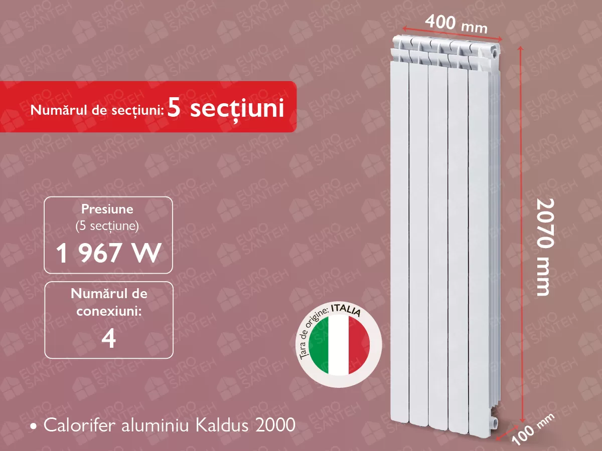 Aluminum radiator Kaldus 2000 (5 elem.)