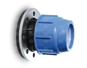 Compression adapter with flange PN 6 bar, d. 90 x 4" (flange 8 holes)