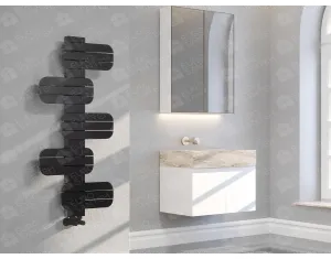 Uscător de prosoape de design LOJIMAX colecția BAMITO 1070x500 mm, Negru