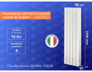 Aluminum radiator GLOBAL OSCAR H1400