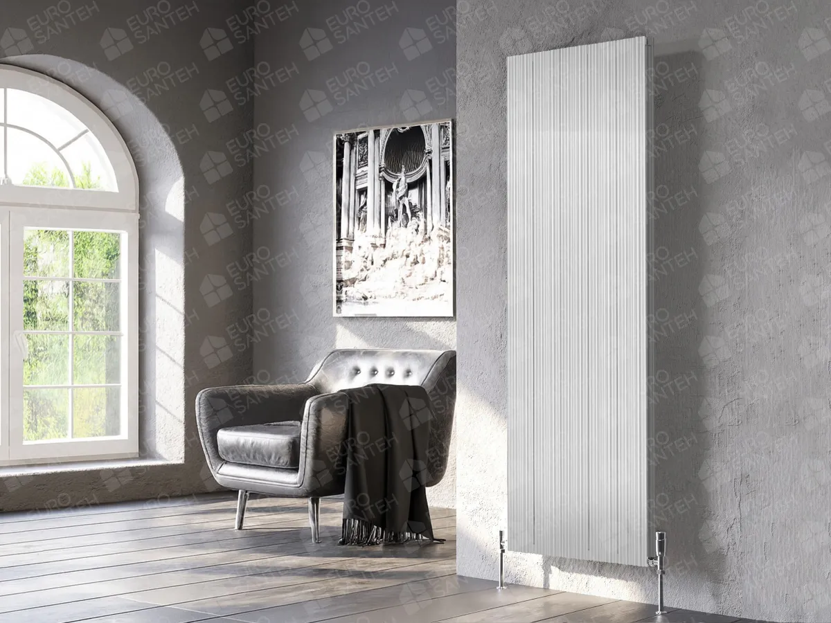 Дизайнерский радиатор LOJIMAX, коллекция BAMBOO DOUBLE Высота 300 мм. Ширина 239 мм. INOX MATT ANODISING