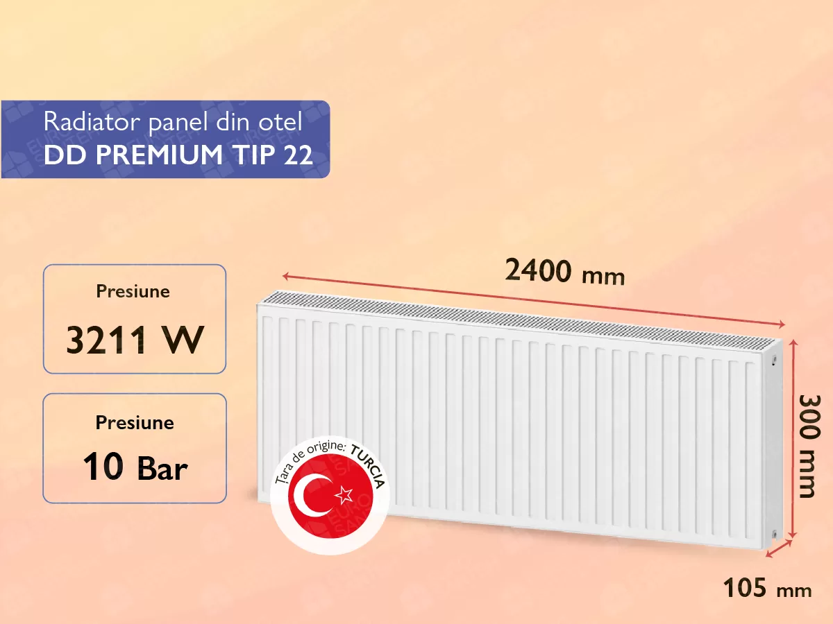 Steel panel radiator DD PREMIUM TIP 22 300x2400