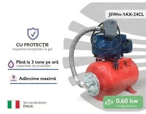 Hidrofor Pedrollo JSWm-1AX-24CL (pina la 9m, 0,6kW) cu protectie
