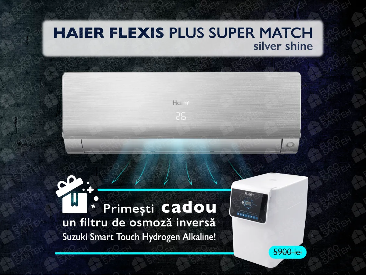 Conditioner HAIER FLEXIS Plus DC Inverter R32 Super Match AS35S2SF1FA-S-1U35S2SM1FA (silver shine) (Încălzire pana la - 20°C)
