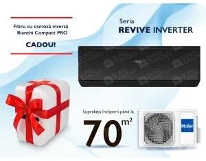 Conditioner HAIER REVIVE Plus DC Inverter R32 AS68RDAHRA-B 1U68MRAFRA-4 Negru (Încălzire pana la - 20°C)