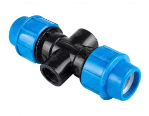 Compression cross PN 6 bar, d. 32 x 1/2" x 32 (female)