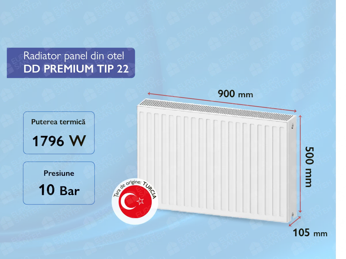 Radiator panel din otel DD PREMIUM TIP 22 500x900 (VaillantGroup)