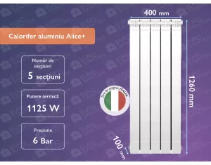 Aluminum radiator Alice+ 1200 (5 elem.)