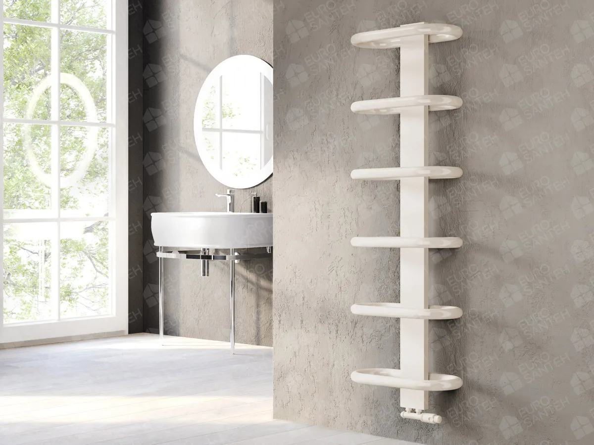 Designer towel warmer LOJIMAX, collection TEOS height 390 mm. width 400 mm. Lemon gloss