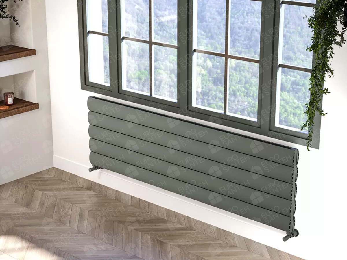 ALUMINUM HORIZONTAL RADIATOR OTIS DOUBLE HRZ inaltimea 800 mm. latimea 308 mm. alb mat