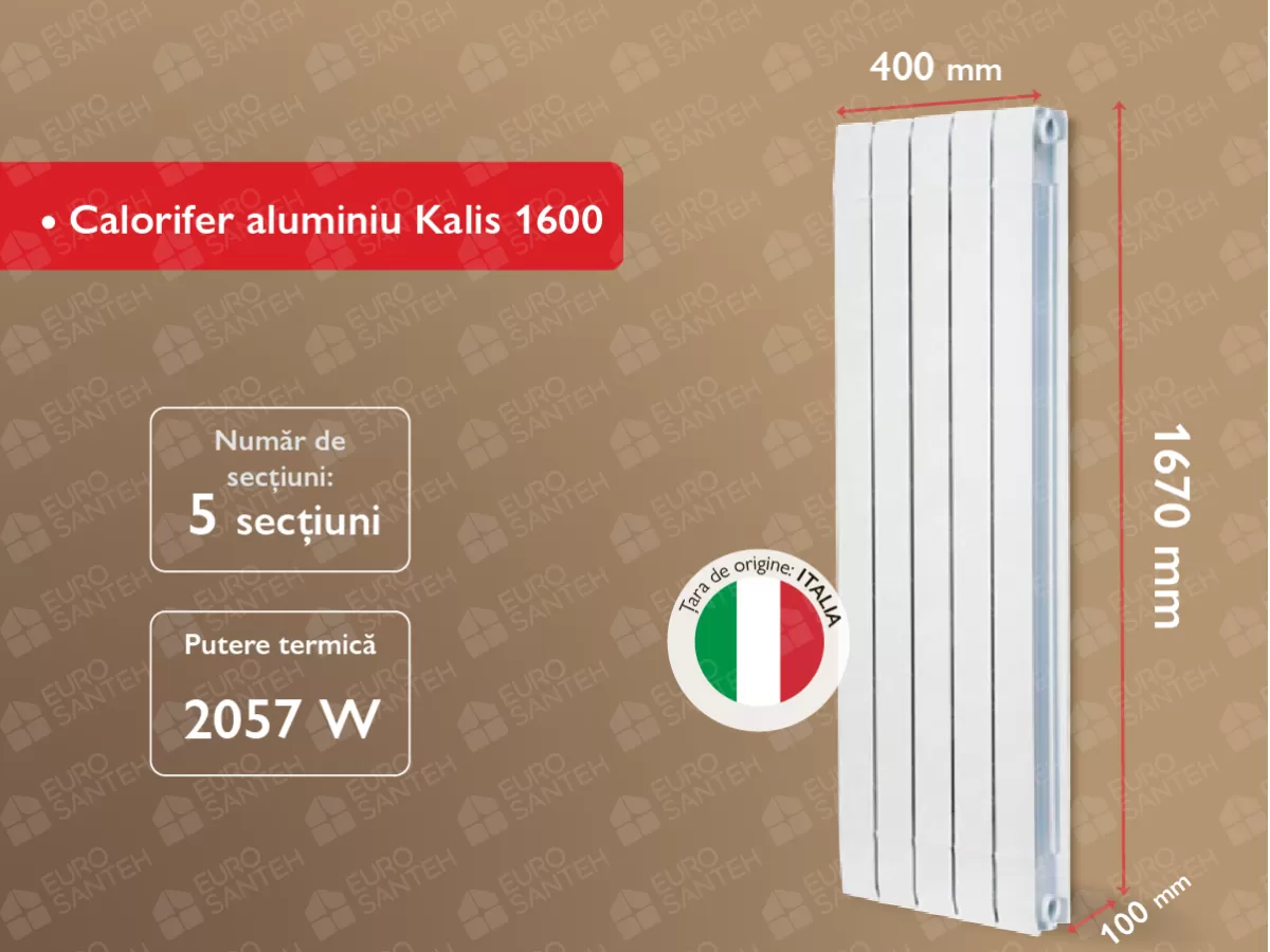 Aluminum radiator Kalis 1600 (5 elem.)