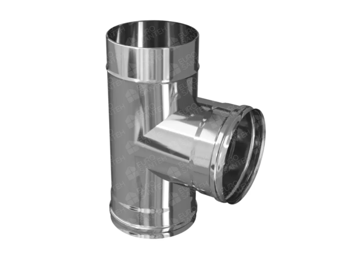 90 ° head for CORAX chimney d.100 mm (304 stainless steel)