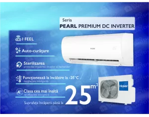 Conditioner HAIER PEARL Premium DC Inverter R32 AS25PBPHRA-PRE-1U25YEGFRA-H (Încălzire pana la - 25°C)