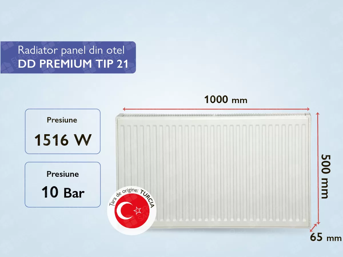 Steel panel radiator DD PREMIUM TIP 21 500x1000