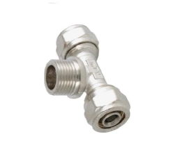 Тройник для металлопласта с переходом на наружную резьбу  d32 мм х 1 1/4