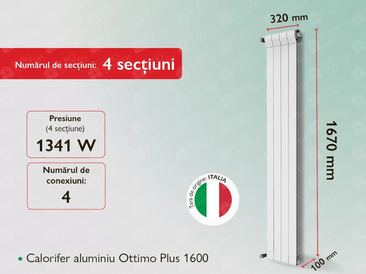 Aluminum radiator Ottimo Plus 1600 (4 elem.)