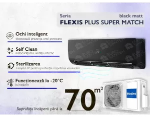 Air conditioner HAIER FLEXIS Plus DC Inverter Super Match AS71S2SF1FA-BH-1U71S2SR2FA (black matt)