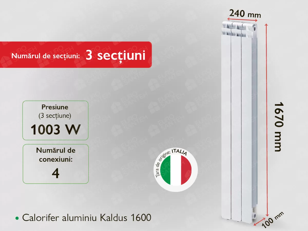 Aluminum radiator Kaldus 1600 (3 elem.)