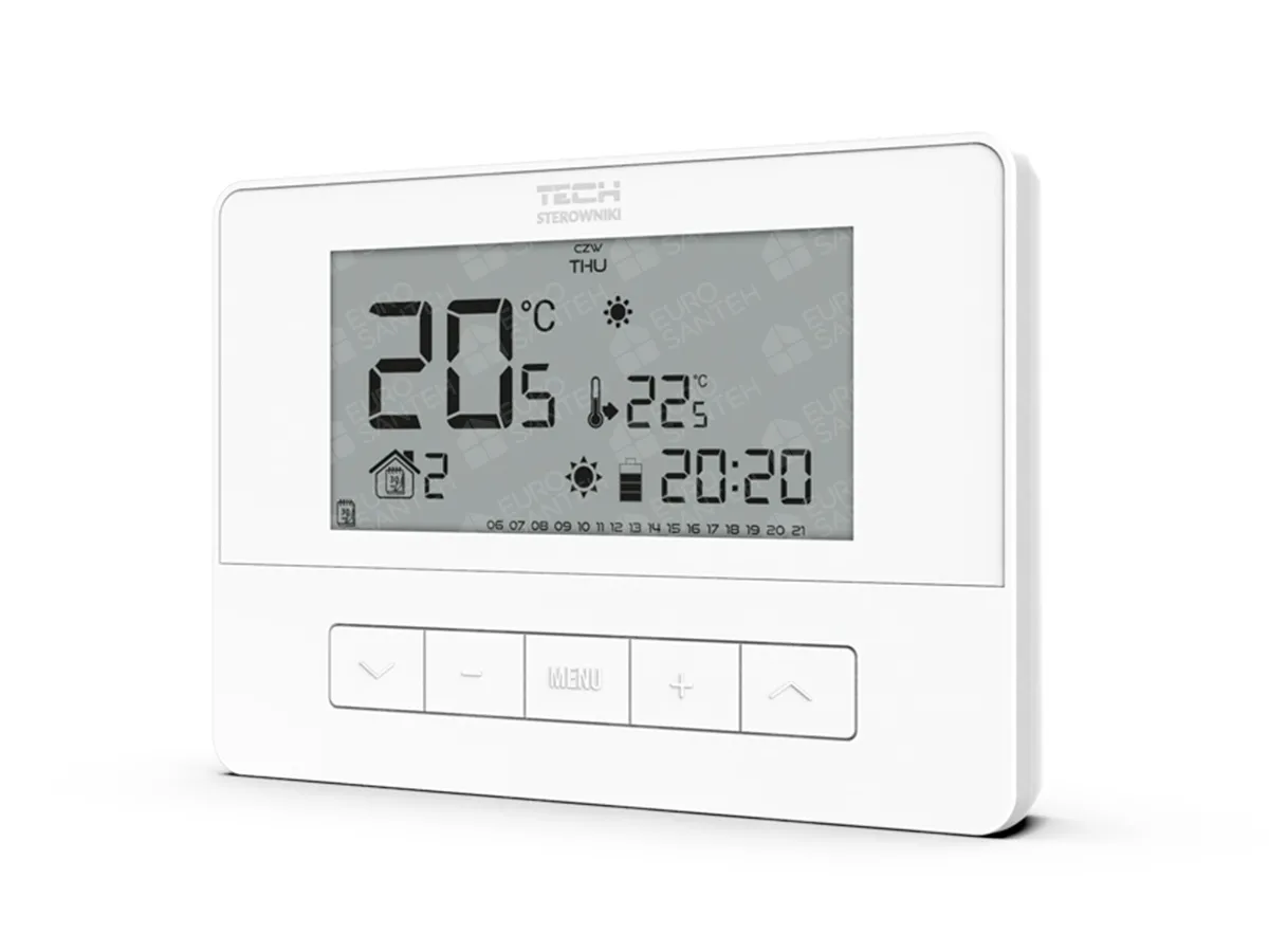 Termostat de cameră cu fir, cu programare săptămânală EU T-4.1 (alb)