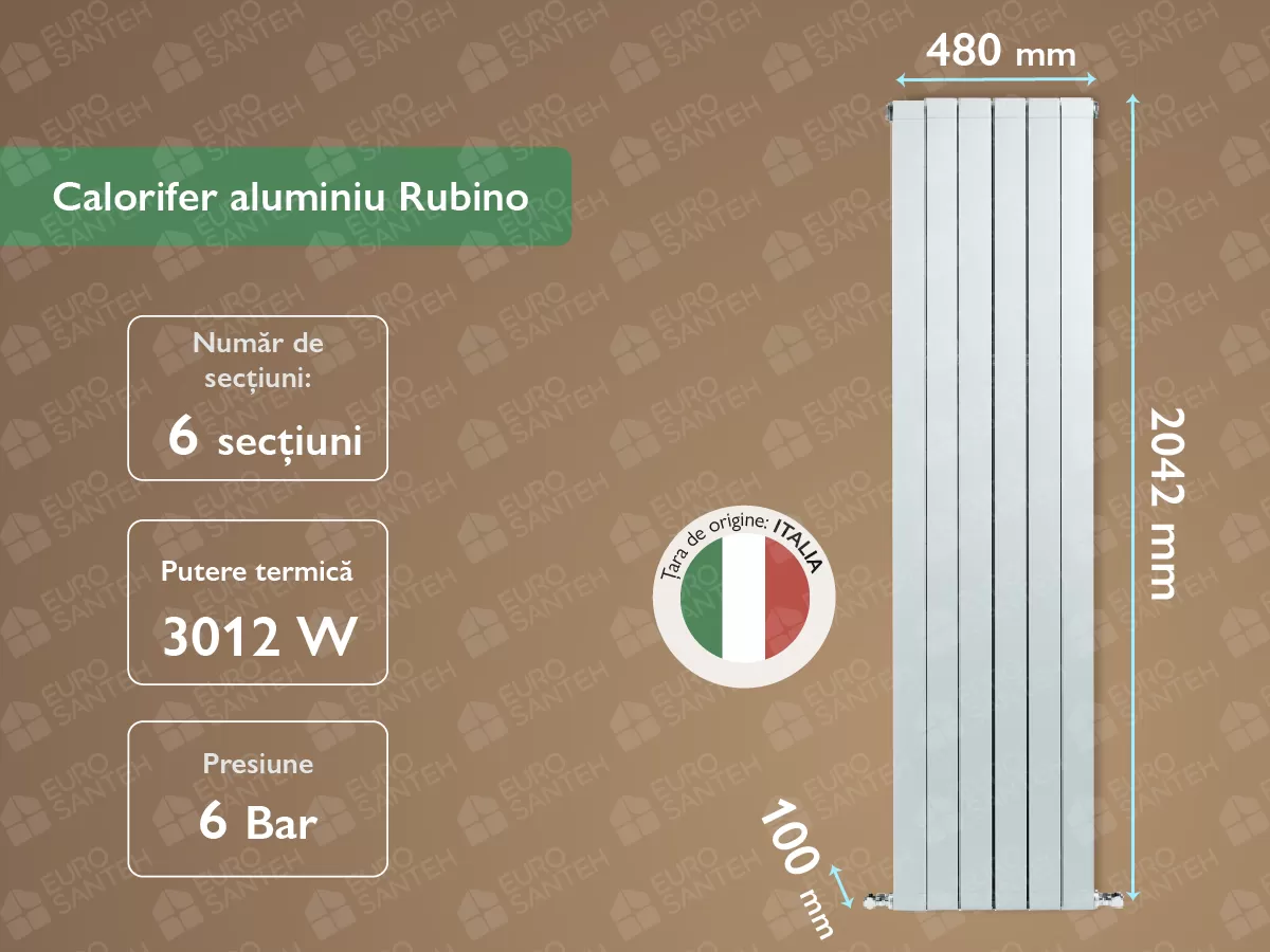 Aluminum radiator Rubino 2000 (6 elem.)