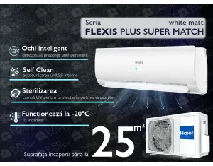 Air conditioner HAIER FLEXIS Plus DC Inverter Super Match AS25S2SF1FA-WH-1U25S2SM1FA (white matt)
