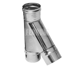 Teu 45° ne izolat pentru cos de fum FERRUM d.150 mm (inox 430/0,8 mm)